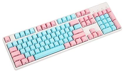 104 Keys Miami Thick PBT Keycaps OEM for MX Switches GK61 TKL Full Size Mechanical Gaming Keyboard (Only Keycap) (104 Side Print)