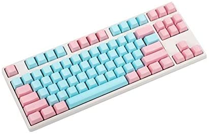 108 Key Mechanical Keyboard 61 87 104 Keys Miami Thick PBT Profile Keycap for Switches GH60 Tenkeyless Mechanical Gaming Keyboard (Color : 87 Key Blank)
