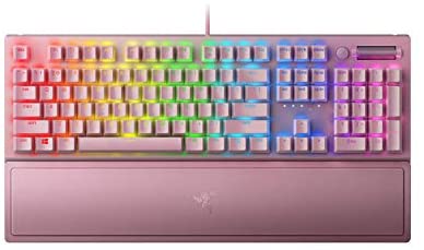 Razer BlackWidow V3 Mechanical Gaming Keyboard: Green Mechanical Switches – Tactile & Clicky – Chroma RGB Lighting – Compact Form Factor – Programmable Macro Functionality – Quartz Pink
