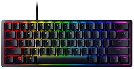 Razer Huntsman Mini 60% Gaming Keyboard: Fastest Keyboard Switches Ever – Linear Optical Switches – Chroma RGB Lighting – PBT Keycaps – Onboard Memory – Classic Black (Renewed)