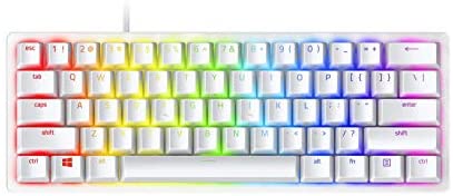 Razer Huntsman Mini 60% Gaming Keyboard: Fastest Keyboard Switches Ever – Clicky Optical Switches – Chroma RGB Lighting – PBT Keycaps – Onboard Memory – Mercury White
