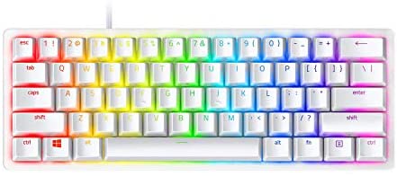 Razer Huntsman Mini 60% Gaming Keyboard: Fastest Keyboard Switches Ever – Linear Optical Switches – Chroma RGB Lighting – PBT Keycaps – Onboard Memory – Mercury White (Renewed)