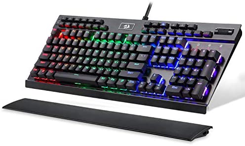 Redragon K550 Mechanical Gaming Keyboard, RGB LED Backlit with Brown Switches, Macro Recording, Wrist Rest, Volume Control, Full Size, Yama, USB Passthrough for Windows PC Gamer (Black)