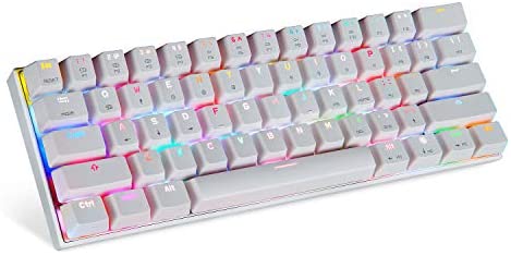 Motospeed Wired/Wireless 3.0 Mechanical Keyboard 60% Compact 61 Keys RGB Backlit Type-C Gaming/Office Keyboard for PC/Mac/Linux/iPad/iPhone/Smartphone/Laptop Blue Switch