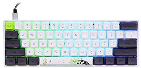 EPOMAKER SKYLOONG SK61 61 Keys 60% Hot Swappable Programmable Mechanical Gaming Wired Keyboard with RGB Backlit, NKRO, Water-Resistant, Type-C Cable for Win/Mac/Gaming (Gateron Optical Yellow, Panda)