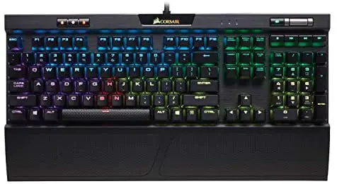Corsair K70 RGB MK.2 Mechanical Gaming Keyboard – USB Passthrough & Media Controls – Linear & Quiet – Cherry MX Red – RGB LED Backlit (CH-9109010-NA)