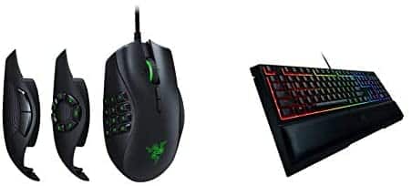 Razer Naga Trinity Gaming Mouse & Ornata Chroma Gaming Keyboard: Hybrid Mechanical Key Switches – Customizable Chroma RGB Lighting – Individually Backlit Keys – Detachable Plush Wrist Rest