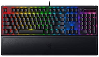 Razer BlackWidow V3 Mechanical Gaming Keyboard: Yellow Mechanical Switches – Linear & Silent – Chroma RGB Lighting – Compact Form Factor – Programmable Macro Functionality – USB Passthrough (Renewed)