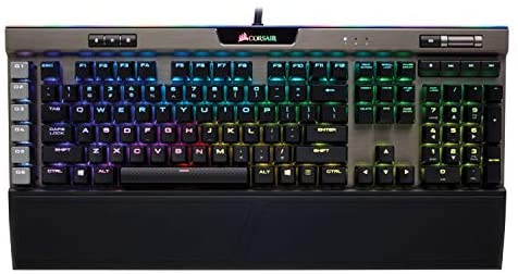 Corsair K95 RGB Platinum Mechanical Gaming Keyboard – 6x Programmable Macro Keys – USB Passthrough & Media Controls – Fastest Cherry MX Speed – RGB LED Backlit – Aluminum Finish