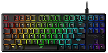 HyperX Alloy Origins Core – Tenkeyless Mechanical Gaming Keyboard, Software Controlled Light & Macro Customization, Compact Form Factor, RGB LED Backlit, Tactile HyperX Aqua Switch
