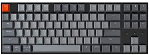 Keychron K8 Tenkeyless Wireless Mechanical Keyboard for Mac, White Backlight, Bluetooth, Multitasking, Type-C Wired Gaming Keyboard for Windows with Gateron Blue Switch