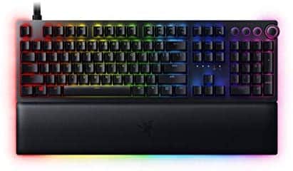 Razer Huntsman V2 Analog Gaming Keyboard: Razer Analog Optical Switches – Chroma RGB Lighting – Magnetic Plush Wrist Rest – Dedicated Media Keys & Dial – Classic Black