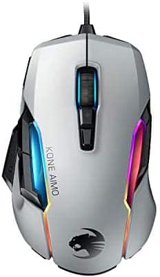 ROCCAT Kone AIMO Gaming Mouse (High Precision, Optical Owl-Eye Sensor (100 to 16.000 DPI), RGB Aimo LED Illumination, 23 Programmable Keys, Designed in Germany) White (Remastered)