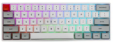 EPOMAKER SKYLOONG SK61 61 Keys 60% Hot Swappable Programmable Mechanical Gaming Wired Keyboard with RGB Backlit, NKRO, Water-Resistant, Type-C Cable for Win/Mac/Gaming (Gateron Optical Blue, Grey)