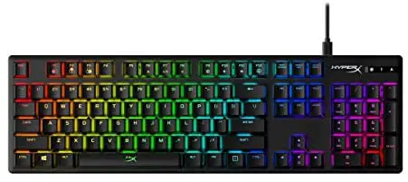 HyperX Alloy Origins – Mechanical Gaming Keyboard, Software-Controlled Light & Macro Customization, Compact Form Factor, RGB LED Backlit – Clicky HyperX Blue Switch,