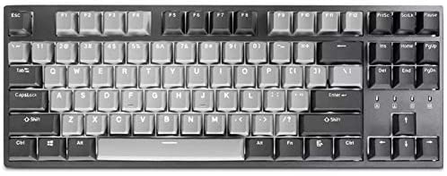 Durgod Taurus K320 TKL Mechanical Gaming Keyboard – 87 Keys – Double Shot PBT – NKRO – USB Type C (Cherry Red, Corona (White Backlit))