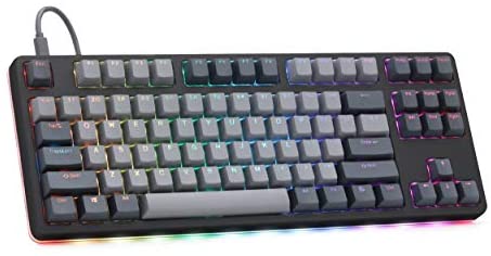 Drop CTRL High-Profile Mechanical Keyboard — Tenkeyless TKL (87 Key) Gaming Keyboard, Hot-Swap Switches, Programmable, Backlit RGB LED, USB-C, Doubleshot PBT, Aluminum (Black, Cherry MX Blue)