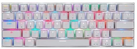 Motospeed Wired/Wireless 3.0 Mechanical Keyboard 60% Compact 61 Keys RGB Backlit Type-C Gaming/Office Keyboard for PC/Mac/Linux/iPad/iPhone/Smartphone/Laptop Red Switch