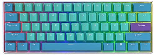 BOYI 60% Mechanical Gaming Keyboard,BOYI 61 Mini RGB Cherry MX Switch PBT Keycap 60% RGB Mechanical Gaming Keyboard (Purple Blue Color, Cherry MX Blue Switch)