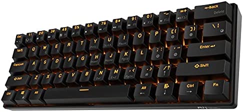 RK ROYAL KLUDGE RK61 Wireless 60% Mechanical Keyboard, 61 Keys Bluetooth Mechanical Keyboard, Compact Gaming Keyboard with Programmable Software (Hot-Swappable Brown Switch, Black)