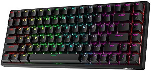RK ROYAL KLUDGE RK84 80% RGB Triple Mode BT5.0/2.4G/Wired Hot-Swappable Mechanical Keyboard, 84 Keys Wireless Bluetooth Gaming Keyboard, Tactile Brown Switch