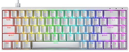 Durgod Hades 68 RGB Mechanical Gaming Keyboard – 65% Layout – Cherry Profile – NKRO – USB Type C – Aluminium Chassis (Cherry Brown, White PBT)