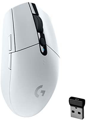 Logitech G305 LIGHTSPEED Wireless Gaming Mouse, Hero 12K Sensor, 12,000 DPI, Lightweight, 6 Programmable Buttons, 250h Battery Life, On-Board Memory, PC/Mac – White