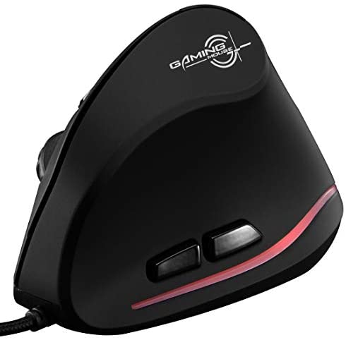 ZLOT Wired Vertical Mouse,Ergonomic Design USB LED Optical Mouse with 6 Buttons and 4 Adjustable Sensitivity 1200/1600/2400/3200 DPI for Office, Gaming, PC, Computer,Laptop,Desktop,Black …