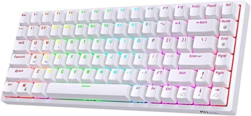 RK ROYAL KLUDGE RK84 80% RGB Triple Mode BT5.0/2.4G/Wired Hot-Swappable Mechanical Keyboard, 84 Keys Wireless Bluetooth Gaming Keyboard, Quiet Red Switch
