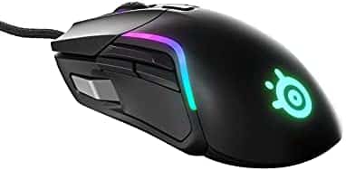 SteelSeries Rival 5 Gaming Mouse with PrismSync RGB Lighting and 9 Programmable Buttons – FPS, MOBA, MMO, Battle Royale – 18,000 CPI TrueMove Air Optical Sensor – Black