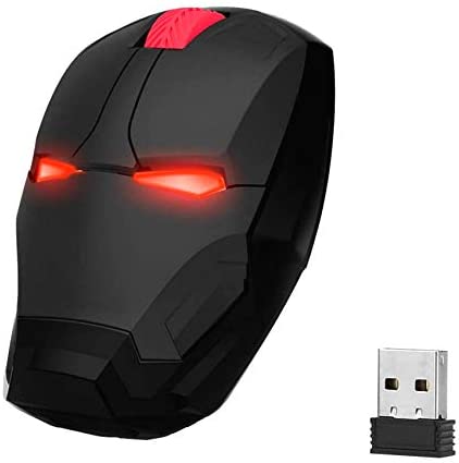 WFB Wireless Mouse Cool Gaming Mouse Ergonomic 2.4 G Portable Mobile Computer Click Silent Optical Mice with USB Receiver for Notebook PC Laptop Computer Mac Book (Black)