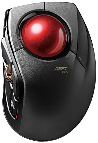 ELECOM Wired / Wireless / Bluetooth Finger-Operated Trackball Mouse, 8-Button Function with Smooth Tracking, Precision Optical Gaming Sensor (M-DPT1MRXBK)