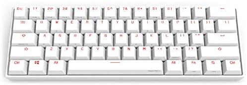 CORN Anne Pro 2 Mechanical Gaming Keyboard 60% True RGB Backlit – Wired/Wireless Bluetooth 5.0 PBT Type-c Up to 8 Hours Extended Battery Life, Full Keys Programmable (Cherry Mx Blue, White)