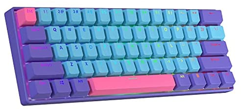 BOYI 60% Mechanical Keyboard,BOYI 61 Key Mini RGB Cherry MX Switch Type-C Cable PBT Keycap 60% RGB Mechanical Gaming Keyboard (Cherry MX Red, Jokee Color)