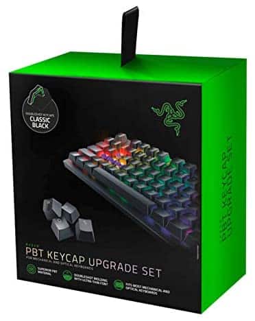 Razer Doubleshot PBT Keycap Upgrade Set for Mechanical & Optical Keyboards: Compatible with Standard 104/105 US and UK layouts – Classic Black