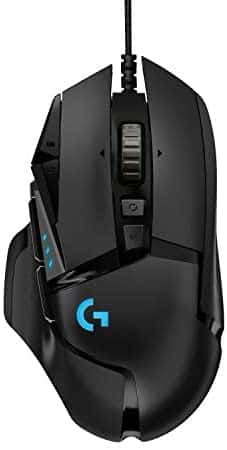 Logitech G502 Hero High Performance Wired Gaming Mouse, Hero 16K Sensor, 16,000 DPI, RGB, Adjustable Weights, 11 Programmable Buttons, On-Board Memory, PC/Mac – Black