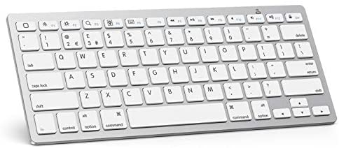 OMOTON Ultra-Slim Bluetooth Keyboard Compatible with iPad 10.2(8th/ 7th Generation)/ 9.7, iPad Air 4th Generation, iPad Pro 11/12.9, iPad Mini, and More Bluetooth Enabled Devices, White