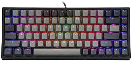 EPOMAKER EP84 84-Key RGB Hotswap Wired Mechanical Gaming Keyboard with PBT Dye-subbed Keycaps for Mac/Win/Gamers (Gateron Black Switch, Grey Black)