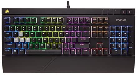 CORSAIR Strafe Mechanical Gaming Keyboard – Red LED Backlit – USB Passthrough – Linear and Quiet – Cherry MX Red Switch