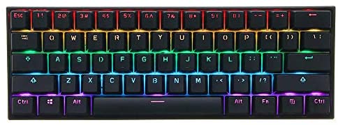 CORN Anne Pro 2 Mechanical Gaming Keyboard 60% True RGB Backlit – Wired/Wireless Bluetooth 5.0 PBT Type-c Up to 8 Hours Extended Battery Life, Full Keys Programmable (Kailh Box White, Black)