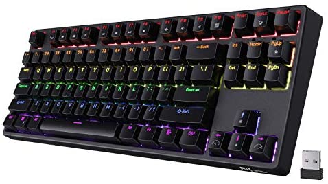 RK ROYAL KLUDGE RK87 Sink87G RGB 80% Mechanical Keyboard, Wireless 2.4G Tenkeyless Mechanical Keyboard with Programmable Software, 87 Keys, Tactile Brown Switches
