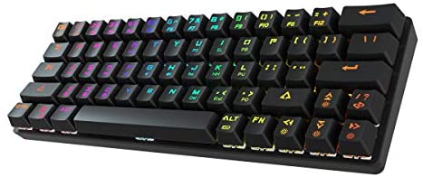 DIERYA DK63 60% Keyboard with Dedicated Arrow Keys, Wireless Wired Mechanical Gaming Computer Keyboard True RGB LED Backlit Bluetooth 5.1 Programmable, N-Key Rollover for Windows and Mac- Red Switch