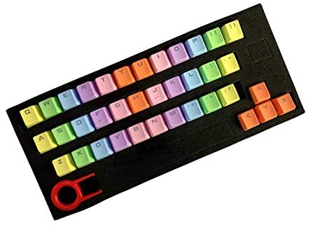 WDFS Keycap Set 37 Key PBT Practical hion Mechanical Keyboard Backlit Translucidus Switches Gaming Colorful Computer Accessory Replacement Office(Orange)