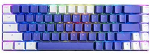 KKV 65% Mechanical Keyboard with RGB LED Backlit & PBT Keycaps – Clicky Optical Switch – Mini Wired Type-C Cable 68 Keys Gaming Keyboard for PC/Mac Gamer, Typist (Kailh Box Brown Switch, Purple&White)