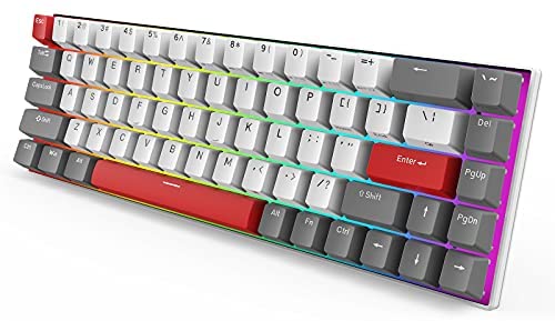 RK ROYAL KLUDGE RK G68 Wireless Mechanical Keyboard, Bluetooth5.1/2.4Ghz/Wired 65% Tri-Mode Mechanical Gaming Keyboard, 60% 68 Keys RGB Hot Swappable Keyboard Gateron Brown Switch, Classical Red