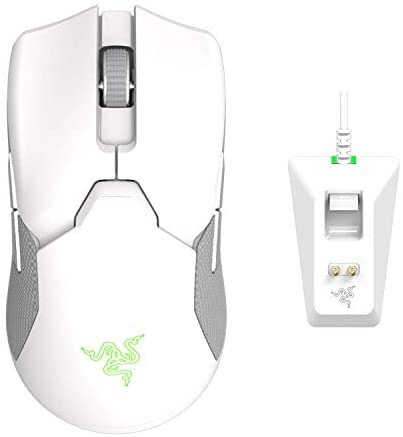 Razer Viper Ultimate Lightest Wireless Gaming Mouse & RGB Charging Dock Mercury, RZ01-03050400-R3M1 (Renewed)