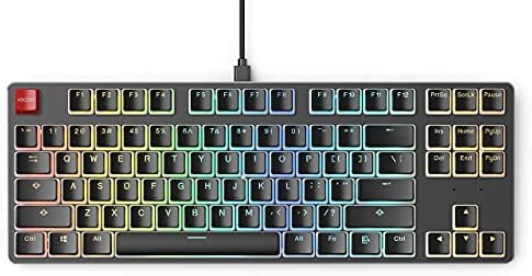 Glorious GMMK Modular Mechanical Gaming Keyboard – Barebone Edition, TKL + Glorious Black Aura Keycaps (Bundle)