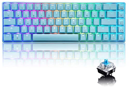 Wired 60% Mechanical Gaming Keyboard with Chroma RGB Backlit Type C Ultra-Compact 68 Keys Full Anti-ghosting Mini Keyboard Compatible with PS4,Xbox,PC,Laptop,MAC(Blue/Blue Switch) (Renewed)