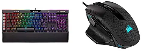 Corsair K95 RGB Platinum XT Mechanical Gaming Keyboard, Backlit RGB LED, Cherry MX Speed RGB Silver, Black & Nightsword RGB, Performance Tunable FPS/MOBA Gaming Mouse, Black, Backlit RGB LED