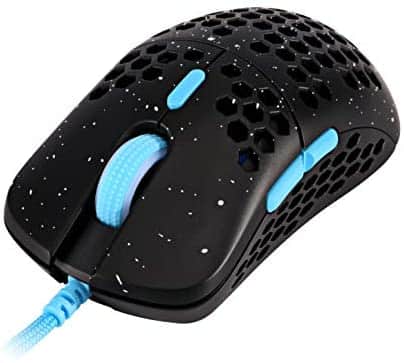 HK Gaming Mira S Ultra Lightweight Honeycomb Shell Wired RGB Gaming Mouse – Up to 12 000 cpi | 6 Buttons – 61g Only (Mira-S, Blue Phantom)